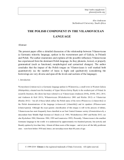 the polish component in the vilamovicean language