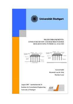 piled embankments - Universit&auml;t Stuttgart