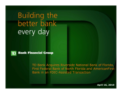 TD Bank Acquires Riverside National Bank of Florida, First Federal