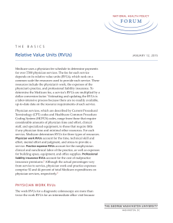 The Basics: Relative Value Units (RVUs)