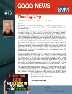 November 11, 2016 - Assumption BVM Province