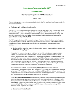 FMT Note 2017-6 - The Forest Carbon Partnership Facility