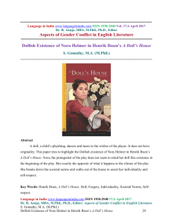 Aspects of Gender Conflict in English Literature Dollish Existence of