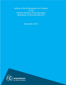 (Admission to Schools) Bill 2013