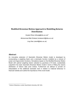 Modified Brownian Motion Approach to Modelling Returns