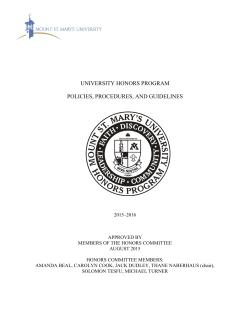university honors program policies, procedures, and guidelines