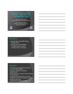 Intubation/Hyperventilation Paradox