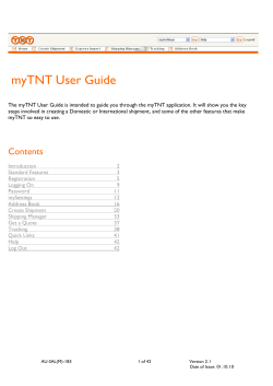 myTNT User Guide
