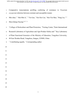 Comparative Transcriptome Profiling Conferring Of