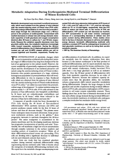 Metabolic Adaptation During Erythropoietin
