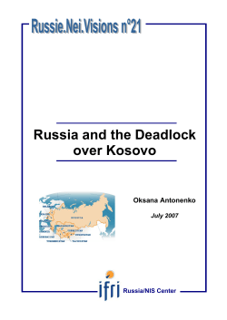 Russia and the Deadlock over Kosovo