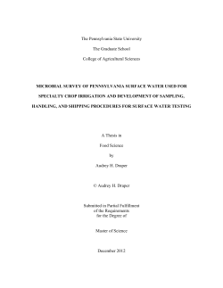 MICROBIAL SURVEY OF PENNSYLVANIA SURFACE WATER