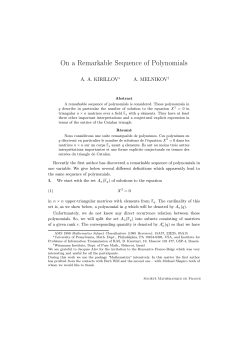 On a Remarkable Sequence of Polynomials