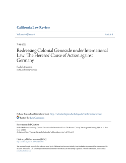 Redressing Colonial Genocide under International Law: The