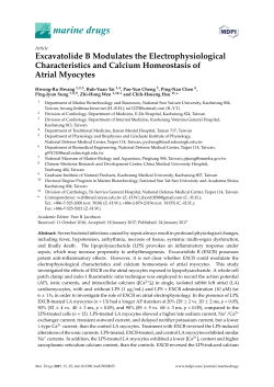 Excavatolide B Modulates the Electrophysiological Characteristics
