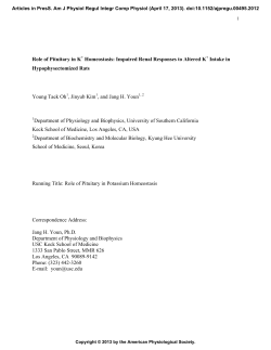 Role of Pituitary in K+ Homeostasis: Impaired Renal Responses to