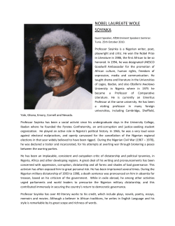 nobel laureate wole soyinka