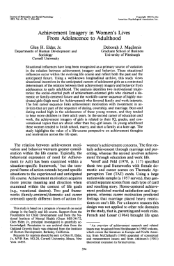 Achievement Imagery in Women`s Lives From