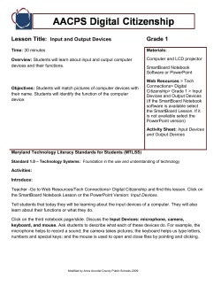 Input and Output Devices Grade 1