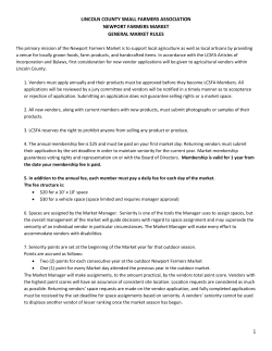 General Rules - Newport Farmers Market