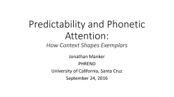 predictability - UC Berkeley Linguistics