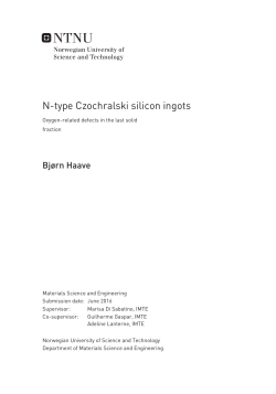 N-type Czochralski silicon ingots