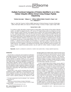 Multiple Functional Categories of Proteins Identified in an in