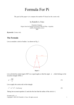 Formula for Pi