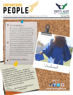 Spring 2016 News - Streets Alive Mission