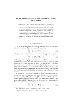 AN EXISTENCE RESULT FOR SUPERPARABOLIC FUNCTIONS 1