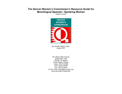 The Denver Women`s Commission`s Resource Guide for