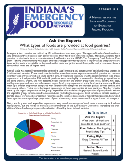 October 2015: What types of foods are provided