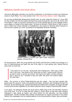 Mahatma Gandhi and South Africa