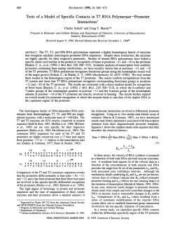 Tests of a Model of Specific Contacts in T7 RNA