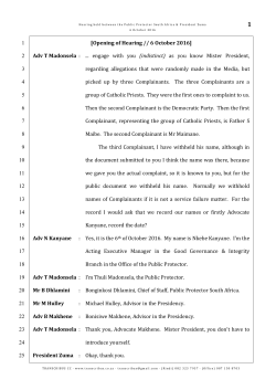 Annexure A1 Interview between President Zuma