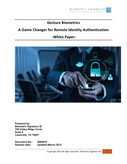 Gesture Biometrics A Game Changer for Remote Identity