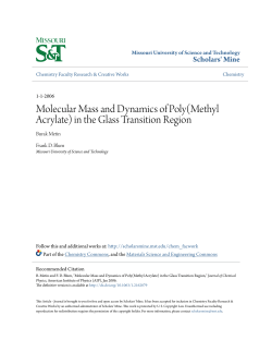 Molecular Mass and Dynamics of Poly(Methyl Acrylate) in the Glass