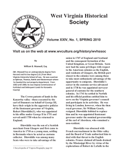 Crown Patents of Lands in the Kanawha Valley