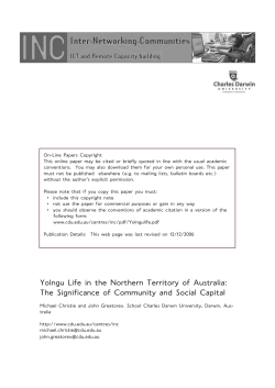 Yolngu Life in the Northern Territory of Australia: The Significance of