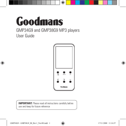 GMP34G9 and GMP38G9 MP3 players User Guide