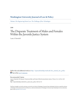The Disparate Treatment of Males and Females Within the Juvenile