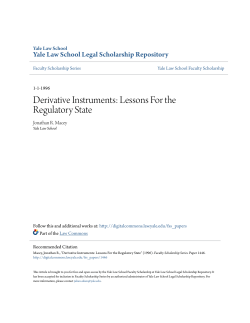 Derivative Instruments: Lessons For the Regulatory State