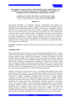 the model of educational reconstruction: scientists` and students