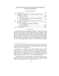 Squeezing Subjectivity from the Doctrine of Unconscionability