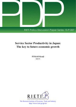 Service Sector Productivity in Japan: The key to future economic