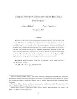 Capital-Resource Economies under Recursive Preferences