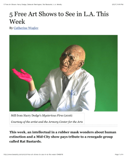 5 Free Art Shows: Harry Dodge, Deborah Remington, Rat Bastards