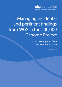 Managing incidental and pertinent findings from WGS in the 100,000