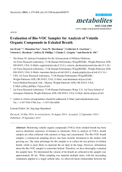 Evaluation of Bio-VOC Sampler for Analysis of Volatile Organic