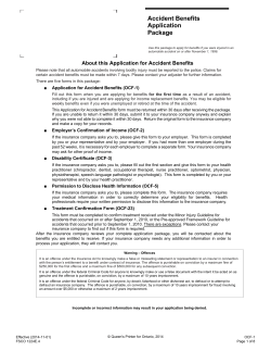 Application for Accident Benefits (OCF-1)